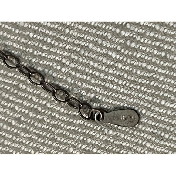 Karibou 925 Sterling Silver Necklace Boho Wood Teardrop Pendant 2" Used - Picture 6 of 8